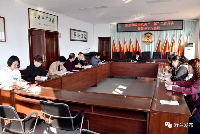 【“抓环境 抓项目 抓落实”项目建设年】舒兰市政协机关召开“三抓”工作落实暨集中学习会议