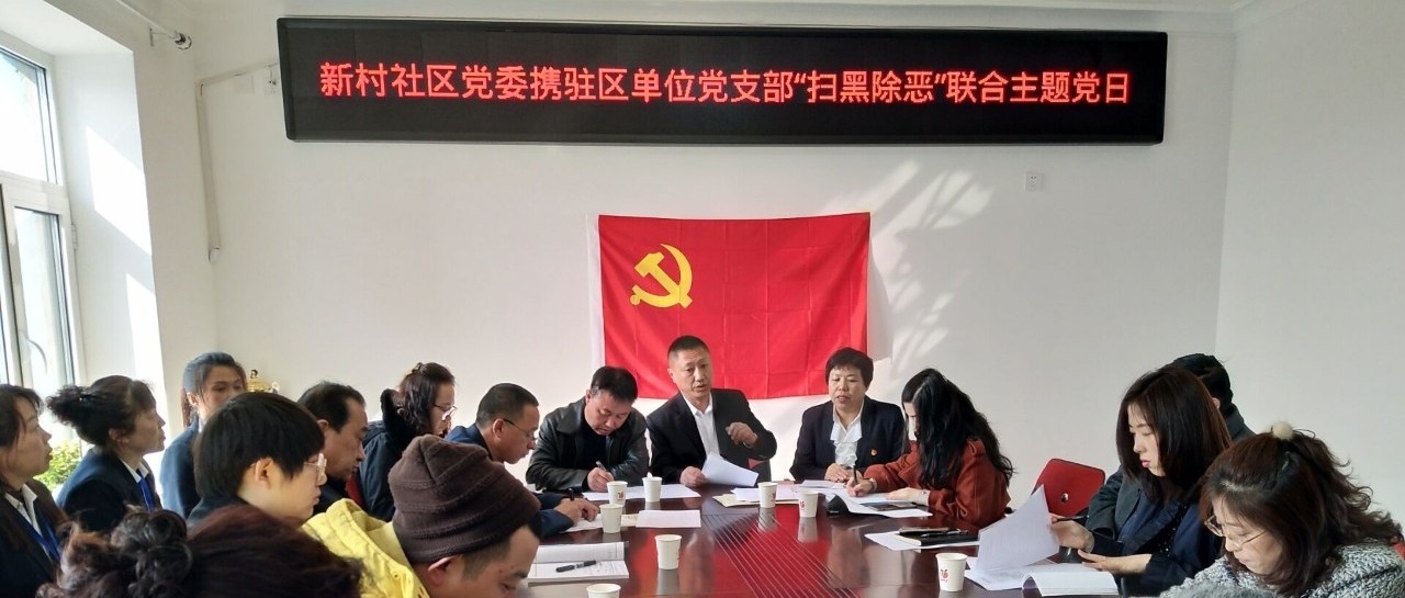 [吉林省城市基层党建进行时——扫黑除恶】新村社区党委党建联盟“扫黑除恶强根基  党员先行做表率”联合主题党日