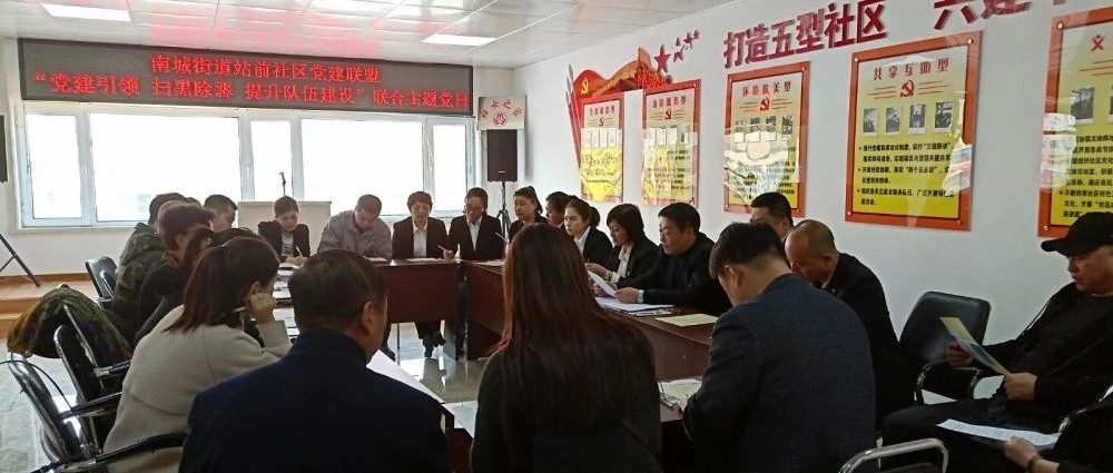 南城街道站前社区党建联盟“党建引领 扫黑除恶 提升队伍建设”主题党日活动