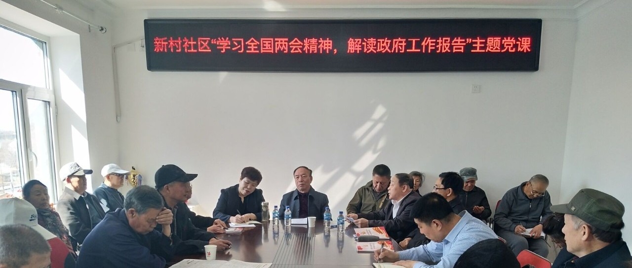 【吉林省城市基层党建进行时】新村社区“学习全国两会精神，解读政府工作报告”主题党课