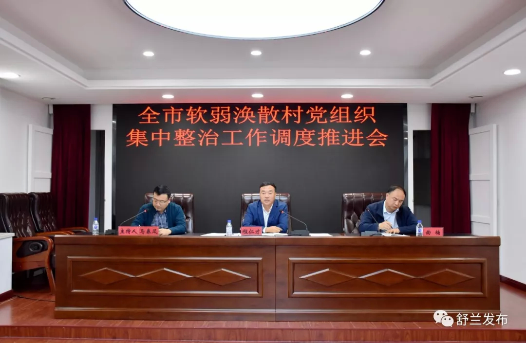 【不忘初心 牢记使命】抓紧抓实！舒兰市软弱涣散村党组织集中整治工作再调度再推进！