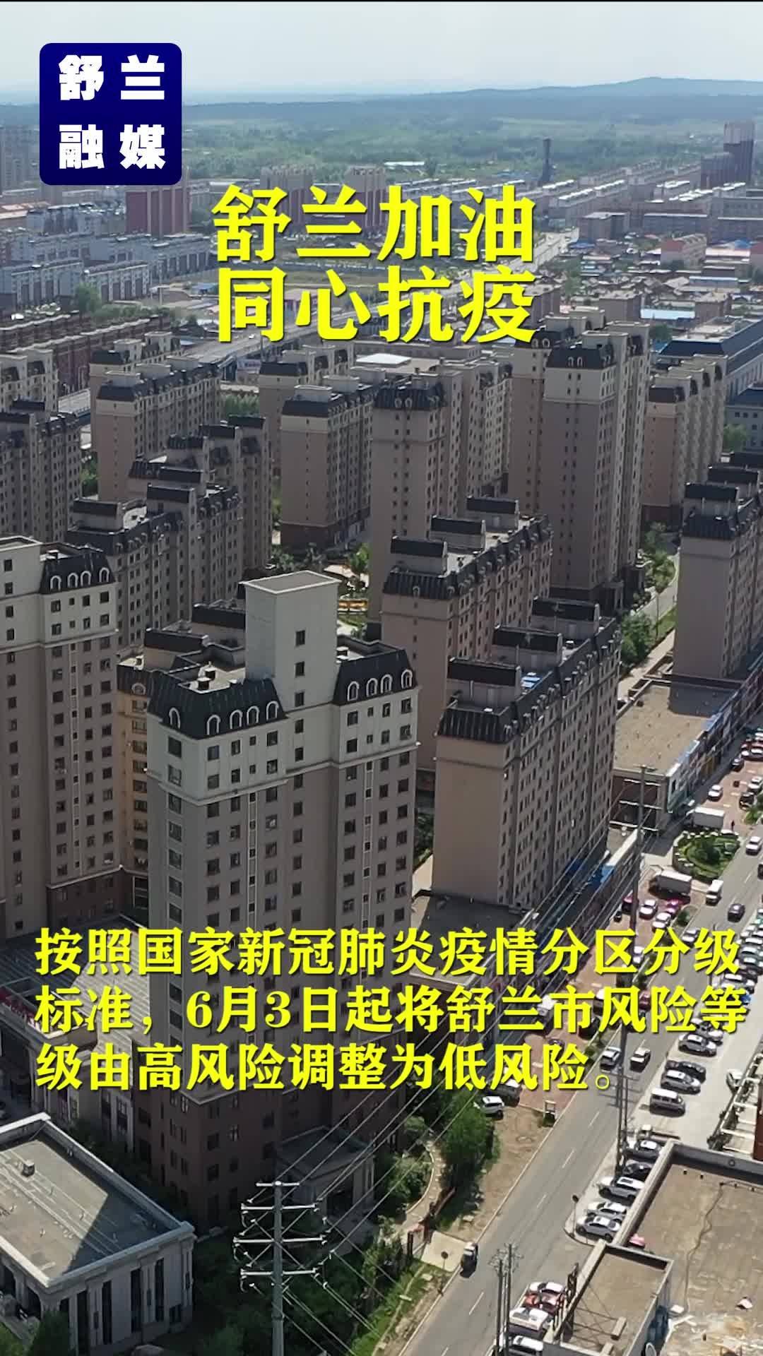 按照国家新冠肺炎疫情分区分级标准，6月3日起将舒兰市风险等级由高风险调整为低风险