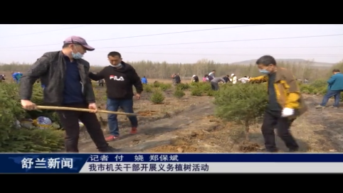 舒兰市机关干部开展义务植树活动
