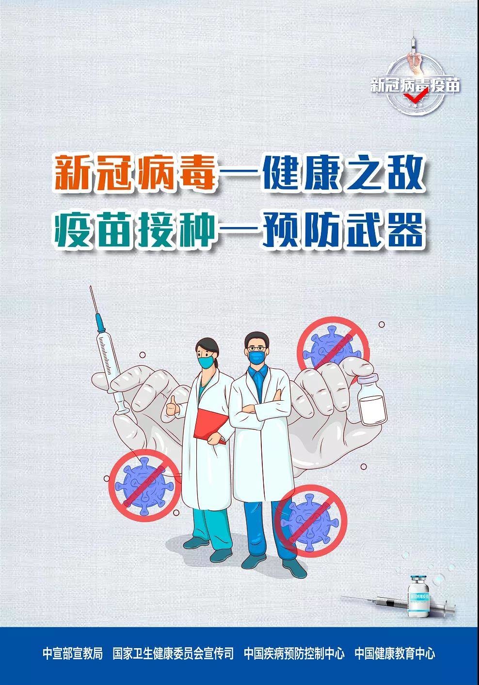 【温馨提示】新冠病毒疫苗接种海报喊你来看！