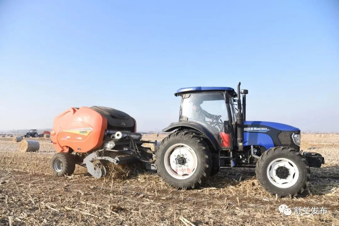 舒兰市克服冬季不利条件持续推进秸秆捡拾打捆工作