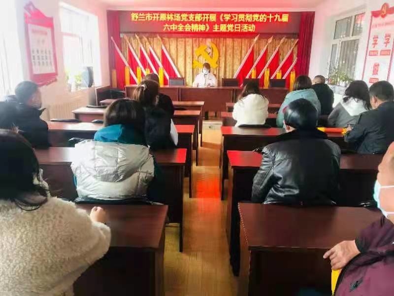 舒兰市开原林场党支部开展
&ldquo;学习贯彻党的十九届六中全会精神&rdquo;主题党日活动