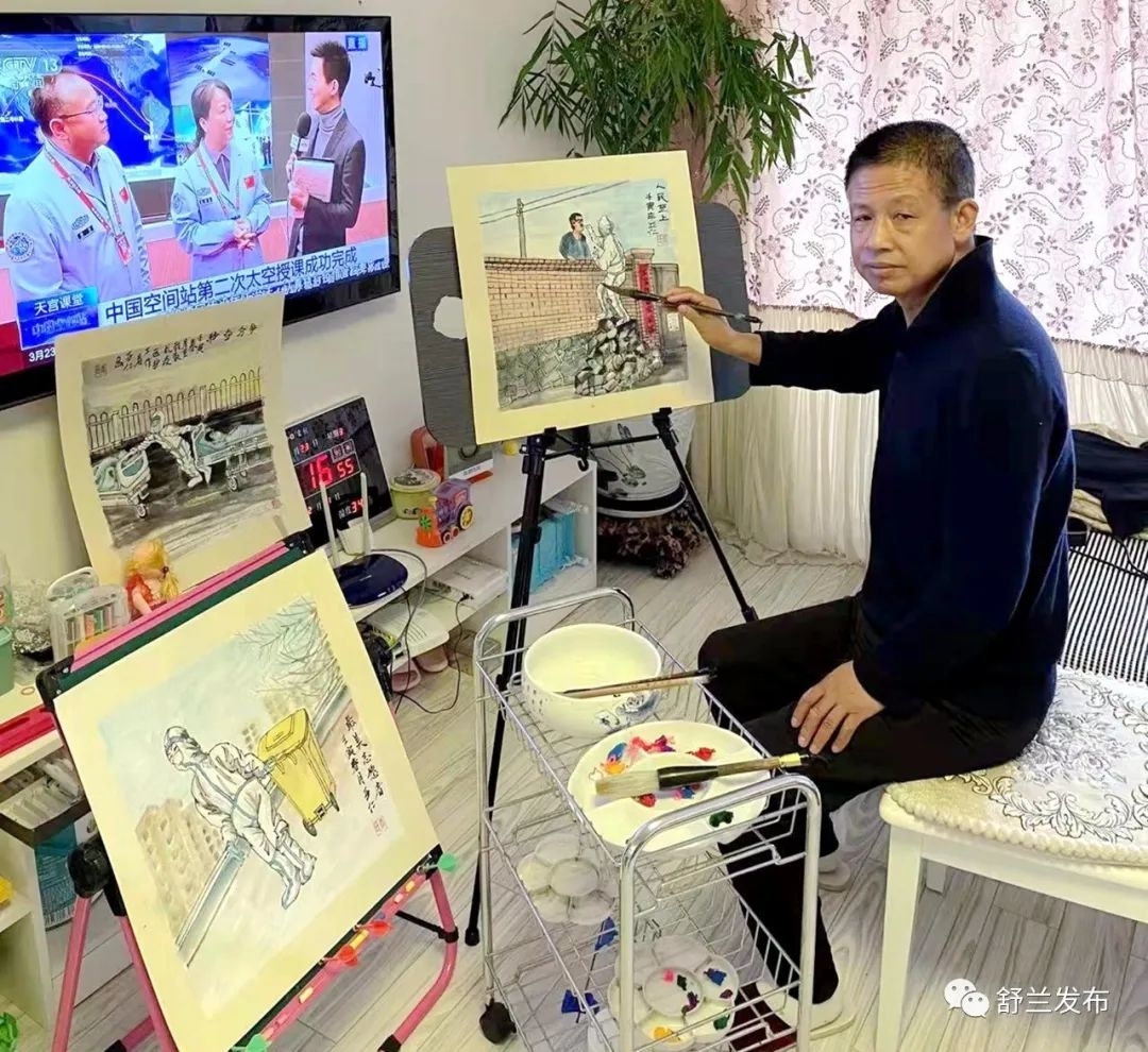 同心抗疫丨以墨抒怀 用画笔描绘舒兰抗疫&ldquo;最美画面&rdquo;