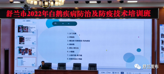 乡村振兴丨舒兰市农业农村局举办白鹅疾病防治及防疫技术培训班