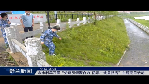 舒兰市水利局开展&ldquo;党建引领聚合力 防汛一线显担当&rdquo;主题党日活动