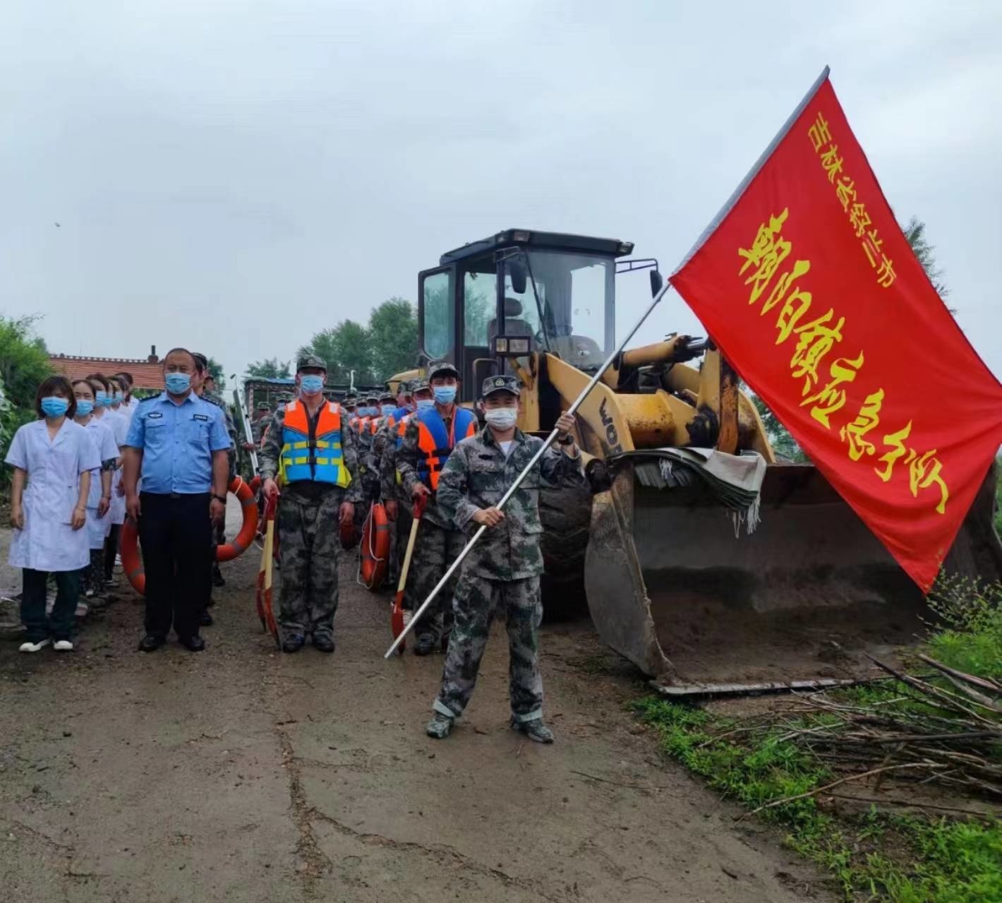 舒兰市朝阳镇开展防汛抢险应急演练