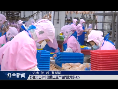 舒兰市上半年规模工业产值同比增长40%