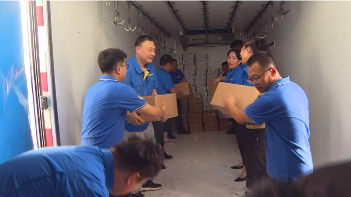 吉林得利斯食品有限公司为舒兰市受灾群众捐赠救灾物资