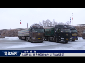 舒兰市水曲柳镇：疏导滞留运粮车 为司机送温暖