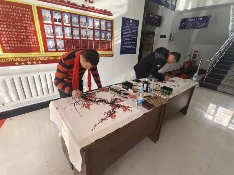 舒兰市文学艺术界联合会到莲花乡开展迎新年送春联活动