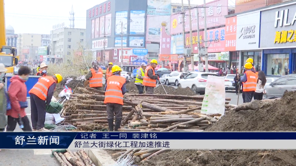 创城进行时丨舒兰大街绿化工程加速推进