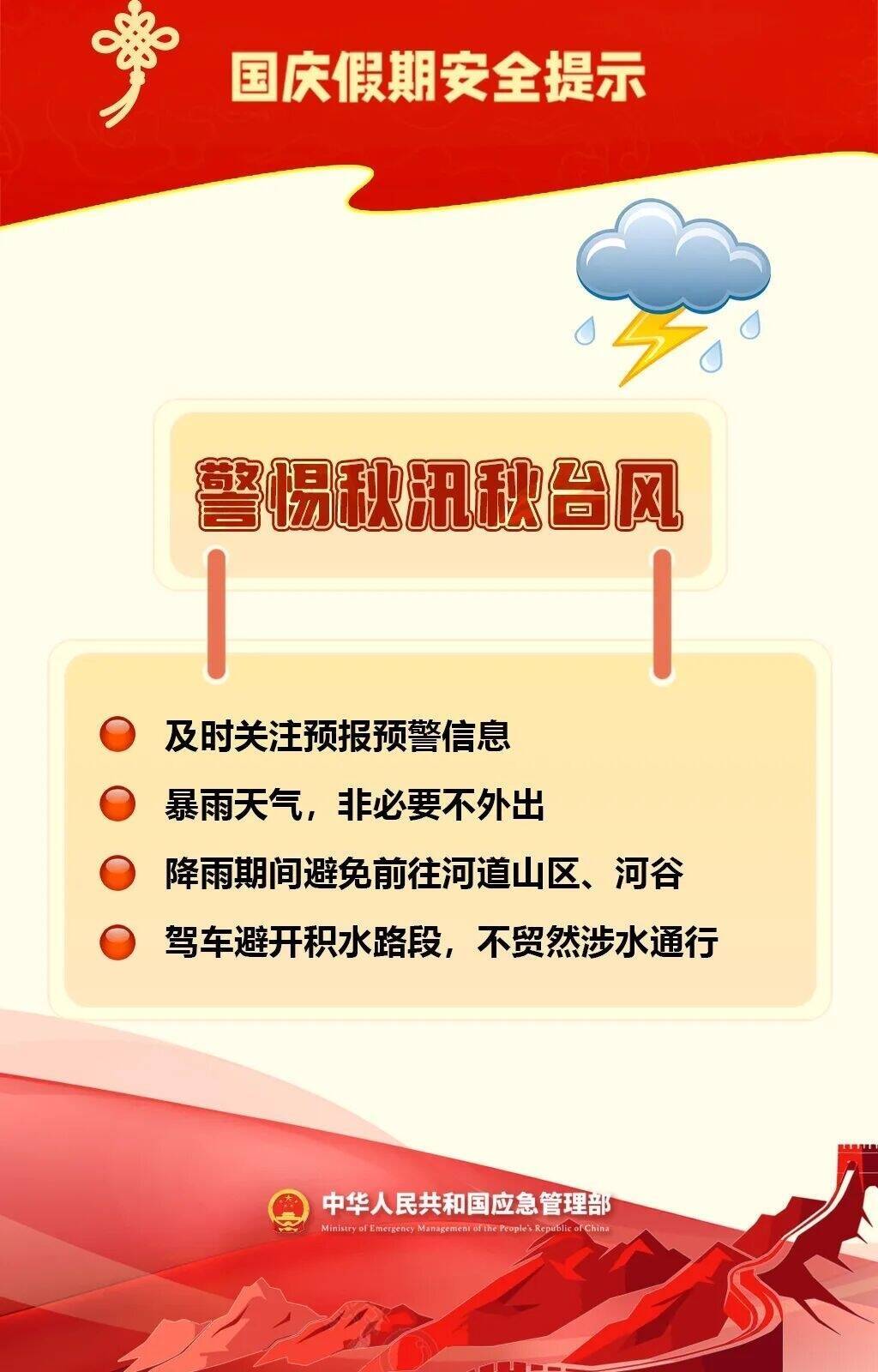 国庆假期安全提示
